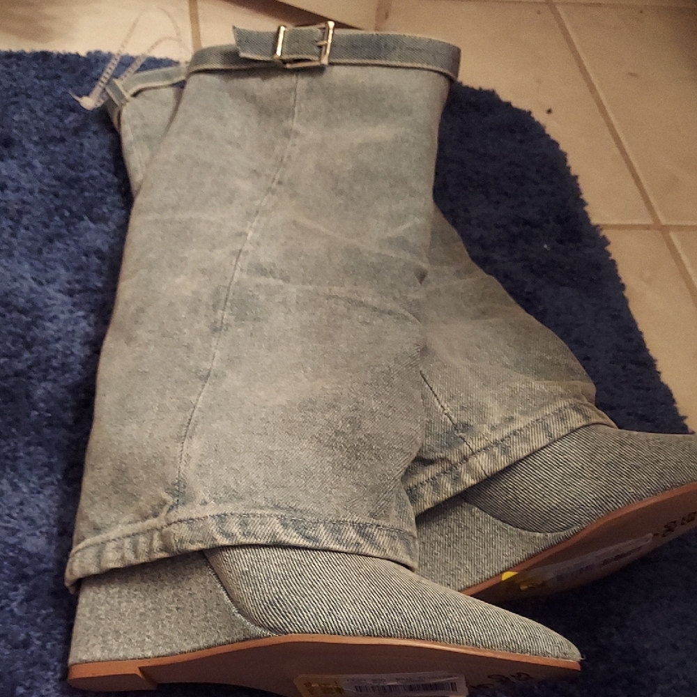 Denim Knee-High Women's Boots